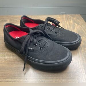 Vans Mens Authentic Pro Black Canvas Skate Shoes Sneakers Size 5 US VN000Q0DBKA